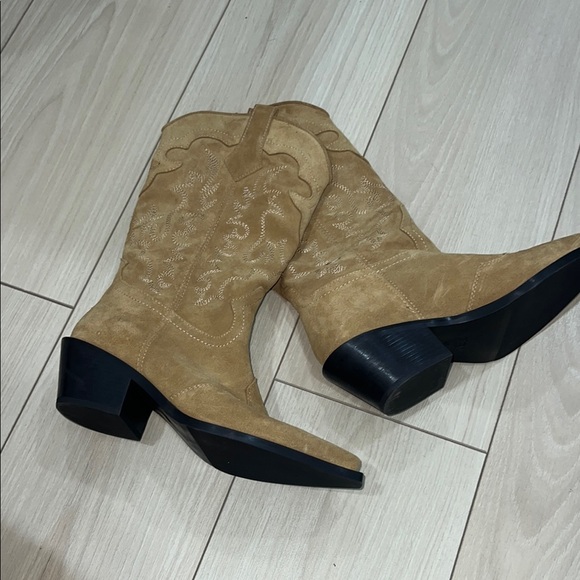 Suede Cowboy Ankle Boots size 9 - Picture 3 of 7